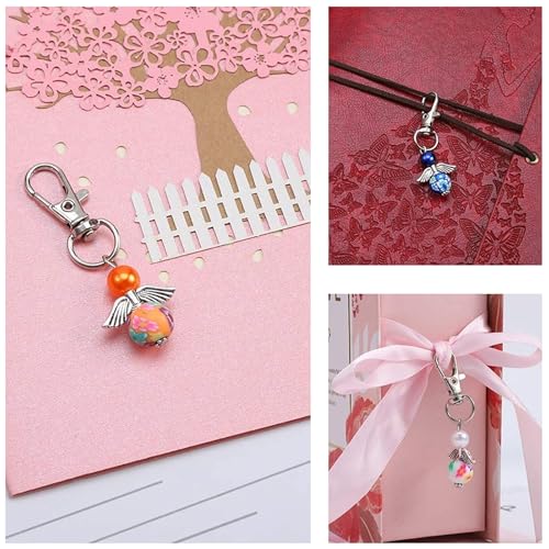30 x Segen-Schlüsselanhänger-Halter, Perlen, Flügel-Anhänger, Schlüsselanhänger für Gast, Babyparty, Hochzeit, Party, Giveaway, zufällige Farbe, Metall-Schlüsselanhänger 30 x Segen-Schlüsselanhänger-Halter, Perlen, Flügel-Anhänger, Schlüsselanhänger für Gast, Babyparty, Hochzeit, Party, Giveaway, zufällige Farbe, Metall-Schlüsselanhänger von ERRORY