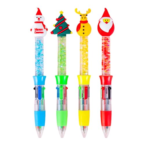 4 Farb-in-1-Schreibstifte für Studenten, Erwachsene, Weihnachten, mehrfarbiger Kugelschreiber, einziehbarer Kugelschreiber für Strumpffüller, Schule, Schreibbedarf, 4 Stück 4 Farb-in-1-Schreibstifte für Studenten, Erwachsene, Weihnachten, mehrfarbiger Kugelschreiber, einziehbarer Kugelschreiber für Strumpffüller, Schule, Schreibbedarf, 4 Stück von ERRORY