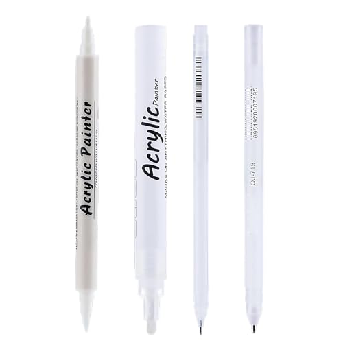 4 weiße Acrylfarben-Marker, wasserabweisend, Acryl-Textmarker zum Skizzieren, Kunst, Zeichnen, Tagebuch, Scrapbooking, Bürobedarf, Textmarker-Set 4 weiße Acrylfarben-Marker, wasserabweisend, Acryl-Textmarker zum Skizzieren, Kunst, Zeichnen, Tagebuch, Scrapbooking, Bürobedarf, Textmarker-Set von ERRORY