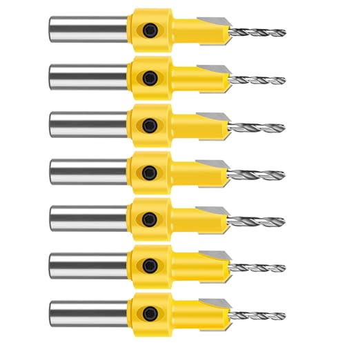 5/7 Stück 8 mm Holzbearbeitung Senker Bohrer Kopf Loch Holzschraube Montage Schritt Bit Zubehör Möbel Montage Bohrer von ERRORY
