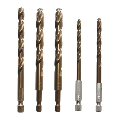 5 Stück Hochgeschwindigkeitsstahl-Spiralbohrer mit Sechskantschaft Set für Edelstahl Holz und Bohrwerkzeuge Multi Size Bohrer 5 Stück Hochgeschwindigkeitsstahl-Spiralbohrer mit Sechskantschaft Set für Edelstahl Holz und Bohrwerkzeuge Multi Size Bohrer von ERRORY
