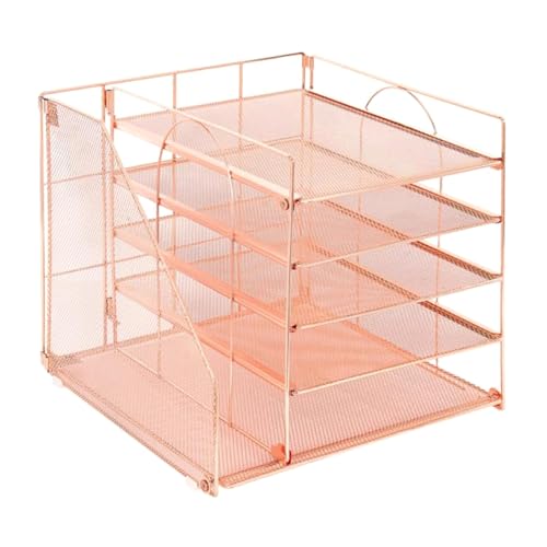 5-stöckige Briefablage aus Metall mit Zeitschriftenständer, multifunktionaler Schreibtisch-Dokumenten-Organizer für Büro, Schulbedarf, moderne Schreibtisch-Aktenablage aus Metall von ERRORY