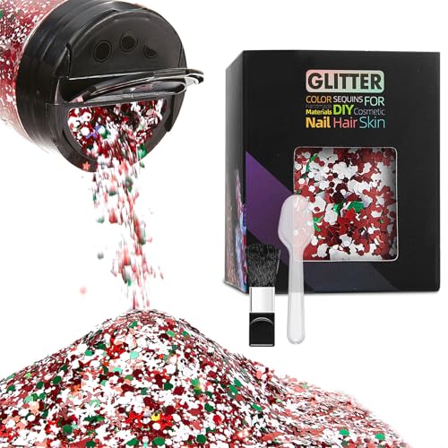 50 g Schneeflocke, fließender Sand, Weihnachts-Schneeflocken-Schleim, Charm, fließende Pailletten für Handwerk und Dekorationen, kreatives Designzubehör 50 g Schneeflocke, fließender Sand, Weihnachts-Schneeflocken-Schleim, Charm, fließende Pailletten für Handwerk und Dekorationen, kreatives Designzubehör von ERRORY