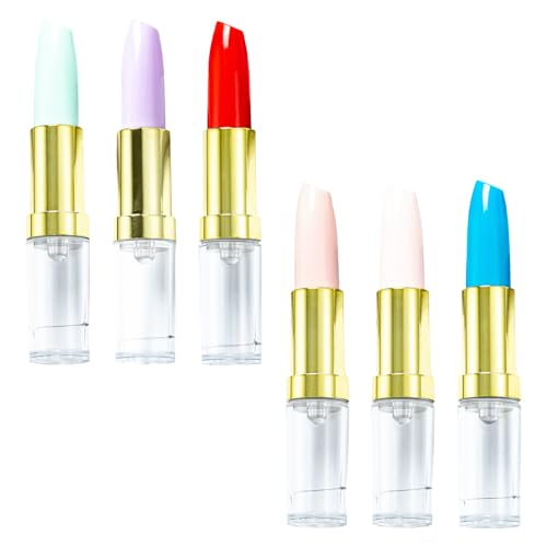 6 x glatte Schreibstifte, Neuheit Lippenstift Form Stift Öl Lippenstift Kugelschreiber 1,0 mm Schreibwaren für Büro Schule 6 x glatte Schreibstifte, Neuheit Lippenstift Form Stift Öl Lippenstift Kugelschreiber 1,0 mm Schreibwaren für Büro Schule von ERRORY