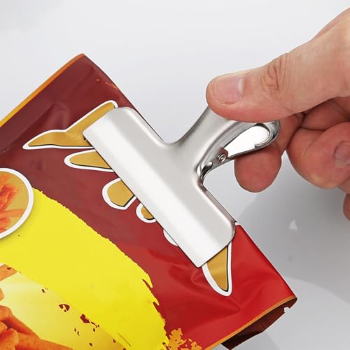 8 Stück Edelstahl-Dichtungsklammern, Metallscharnier-Clips, Papierklemmen, Lebensmittelbeutel für Lebensmittelbeutel, Dokumente, Zeichenbrett, robuste Clips von ERRORY