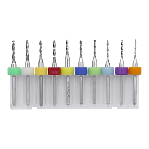 Bohrer-Bits, geeignet für Leiterplattenherstellung und Schmuckdesigns, Leiterplattenprojekte (0,1 mm - 2 mm), PCB-Bohrer-Set, 10 Stück von ERRORY