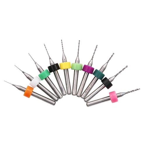 Bohrer-Bits, geeignet für Leiterplattenherstellung und Schmuckdesigns, Leiterplattenprojekte (0,1 mm - 2 mm), PCB-Bohrer-Set, 10 Stück von ERRORY