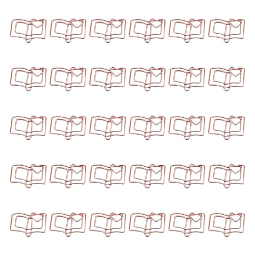 Büroklammern in Buchform, Metall, kleine Dokumente, Dateiklemmen, dekorative Lesezeichen für Büro, Schule, Mehrzweck-Büroklammern, 30 Stück Büroklammern in Buchform, Metall, kleine Dokumente, Dateiklemmen, dekorative Lesezeichen für Büro, Schule, Mehrzweck-Büroklammern, 30 Stück von ERRORY