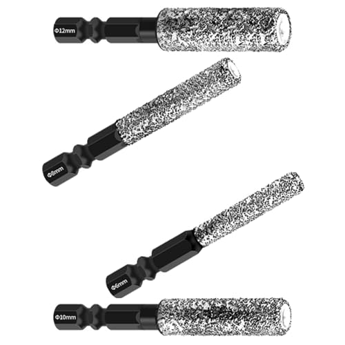 Diamantbohrer-Set, Trockenbohrer, Diamantbohrer, Fliesenlochschneider mit eingebautem Kühlwachs und erweiterten Stahlkörnungen, Reparaturwerkzeuge, 4-teilig von ERRORY
