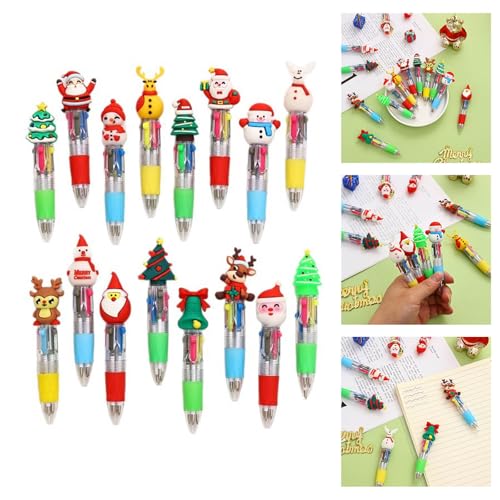 ERRORY 10 x bunte Weihnachts-Stifte, 4 Farb-in-1-Schreibstifte, einziehbarer farbiger Kugelschreiber für Farbcodierung, Journaling, mehrfarbiges Schreibwerkzeug ERRORY 10 x bunte Weihnachts-Stifte, 4 Farb-in-1-Schreibstifte, einziehbarer farbiger Kugelschreiber für Farbcodierung, Journaling, mehrfarbiges Schreibwerkzeug von ERRORY