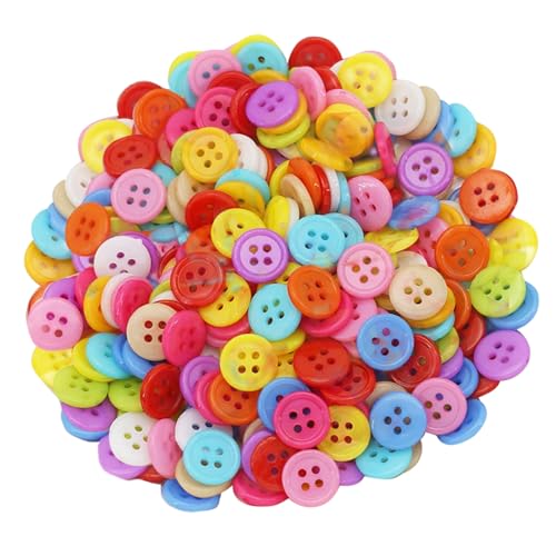 ERRORY 200 Stück bunte Knöpfe mit 2/4 Löchern, Knöpfe zum Nähen, Basteln, runde Knöpfe für Bastelprojekte ERRORY 200 Stück bunte Knöpfe mit 2/4 Löchern, Knöpfe zum Nähen, Basteln, runde Knöpfe für Bastelprojekte von ERRORY