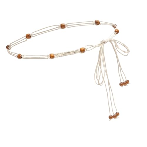 ERRORY Geflochtener Taillengürtel Dekorative Taillenkette für Frauen Verstellbarer Baumwollfadengürtel mit Holzperlen ERRORY Geflochtener Taillengürtel Dekorative Taillenkette für Frauen Verstellbarer Baumwollfadengürtel mit Holzperlen von ERRORY