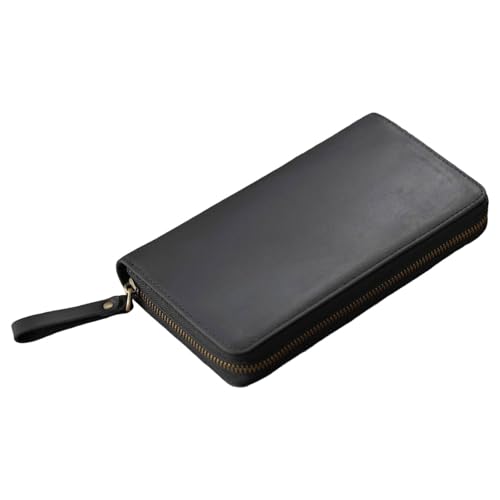 ERRORY Leder-Notizbuchhülle mit Reißverschluss, mit 3 Stiftschlitzen, für 18 x 8,9 cm (7,28 x 3,54 Zoll) Notebook-Planer, Tagebuch, Schutzhülle von ERRORY