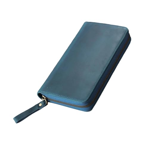 ERRORY Leder-Notizbuchhülle mit Reißverschluss, mit 3 Stiftschlitzen, für 18 x 8,9 cm (7,28 x 3,54 Zoll) Notebook-Planer, Tagebuch, Schutzhülle von ERRORY
