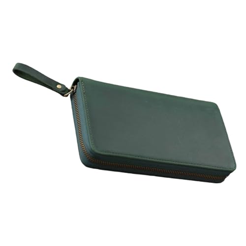 ERRORY Leder-Notizbuchhülle mit Reißverschluss, mit 3 Stiftschlitzen, für 18 x 8,9 cm (7,28 x 3,54 Zoll) Notebook-Planer, Tagebuch, Schutzhülle von ERRORY