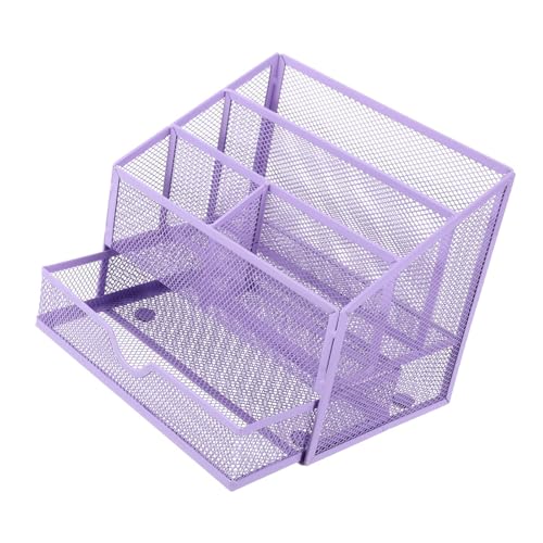 ERRORY Multifunktionaler Eisen-Schreibtisch-Stift-Organizer 5 Fächer Datei Briefablage Organizer mit Schiebeschublade für Büro Büro Schreibtisch Zubehör mit mehreren Fächern von ERRORY