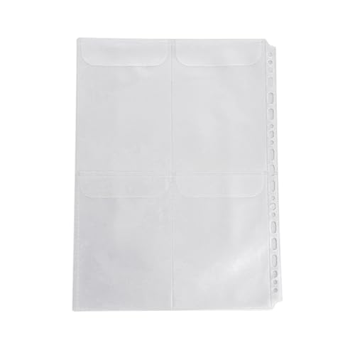 Fächermappe mit 4 Ringen, transparent, PVC, wasserabweisend, Tasche mit vorgestanzten Löchern, Dokumenten-Organizer von ERRORY