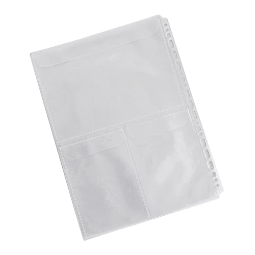 Fächermappe mit 4 Ringen, transparent, PVC, wasserabweisend, Tasche mit vorgestanzten Löchern, Dokumenten-Organizer von ERRORY