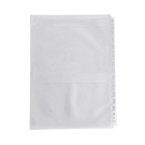 Fächermappe mit 4 Ringen, transparent, PVC, wasserabweisend, Tasche mit vorgestanzten Löchern, Dokumenten-Organizer von ERRORY