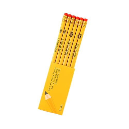 Holzstifte mit Radiergummi, ergonomischer sechseckiger Griff, Zeichnung für Erwachsene, Studenten, Kinder, Künstler, Schreiben, sechseckig, 12 Stück von ERRORY