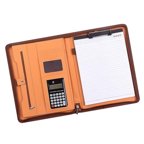 Konferenzmappe aus PU-Leder mit Klemmbrett, mehrere Fächer, Kartenhalter, Stiftschlitz, Klemmbrett, Reißverschluss, Business-Aktenetui, mehrschichtiger Aktenhalter Konferenzmappe aus PU-Leder mit Klemmbrett, mehrere Fächer, Kartenhalter, Stiftschlitz, Klemmbrett, Reißverschluss, Business-Aktenetui, mehrschichtiger Aktenhalter von ERRORY
