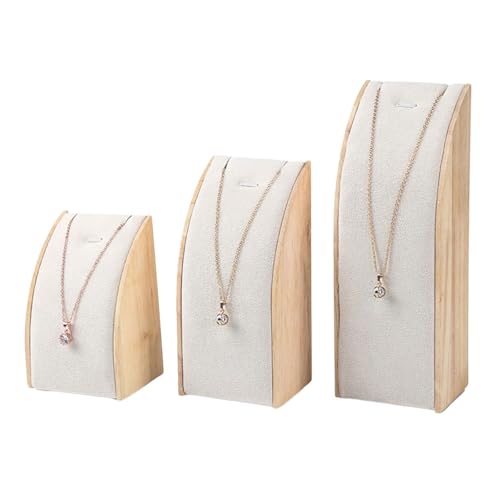 Modisches, stabiles Schmuckständer aus Massivholz, 3-teiliges Set für Halskette und Anhänger, Ausstellung, Organisation, Schmuckständer von ERRORY
