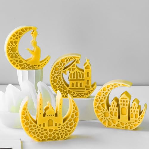 Mondförmige Epoxidharz-Form, Eid-Serie, wiederverwendbare Silikonformen zum Basteln von Schmuck, Ornamenten und Dekorationsprojekten, Mondform von ERRORY