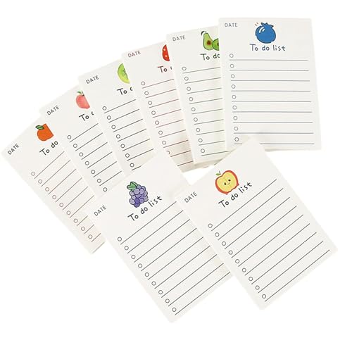 Notizblöcke mit Obstmotiven, abziehbare Seiten, glattes Schreibpapier, Notizbuch für Wochenplaner, E-Sticknotizen, 8 Blatt von ERRORY