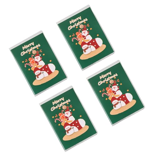 Notizbücher mit Weihnachtsmotiven, 128 Seiten, liniert, kleine Notizblöcke, Tagebuch mit wasserabweisendem Einband für Tagebuch, Zeichnen, kreative Notizbücher, 4 Stück Notizbücher mit Weihnachtsmotiven, 128 Seiten, liniert, kleine Notizblöcke, Tagebuch mit wasserabweisendem Einband für Tagebuch, Zeichnen, kreative Notizbücher, 4 Stück von ERRORY