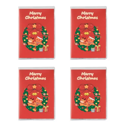 Notizbücher mit Weihnachtsmotiven, 128 Seiten, liniert, kleine Notizblöcke, Tagebuch mit wasserabweisendem Einband für Tagebuch, Zeichnen, kreative Notizbücher, 4 Stück Notizbücher mit Weihnachtsmotiven, 128 Seiten, liniert, kleine Notizblöcke, Tagebuch mit wasserabweisendem Einband für Tagebuch, Zeichnen, kreative Notizbücher, 4 Stück von ERRORY