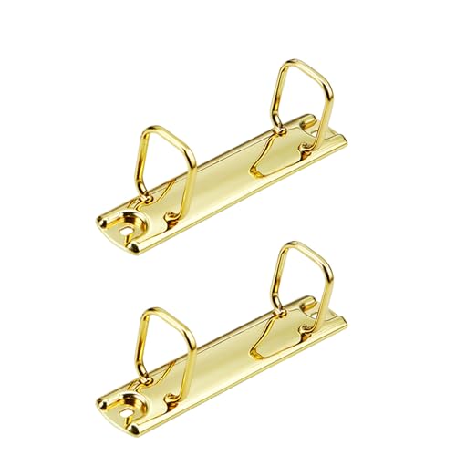 Professionelle Metall-Bindungsklammern, 2 Löcher, für Schule, Büro, Zubehör für Akten, Dokumente, Organisation, quadratische Metallringe, 2 Stück von ERRORY