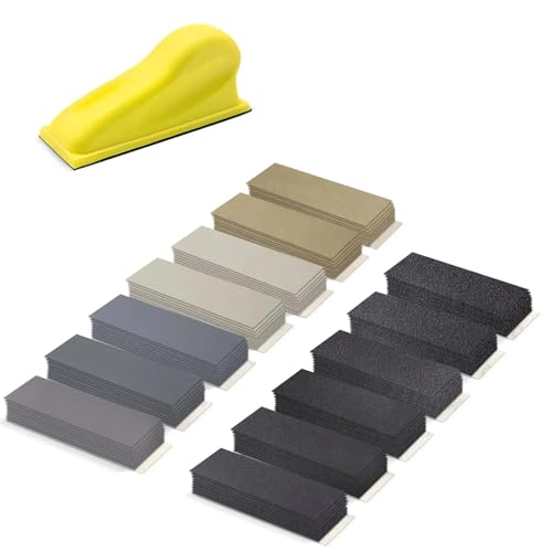 Professionelles Schleifpapier-Set für Heimwerkstätten und Autoreparatur, Möbel, Auto-Modell, Restaurierung, professionelles Schleifblock-Set, 131-teilig von ERRORY