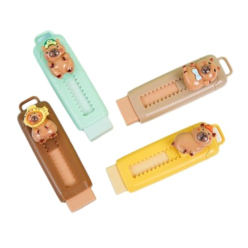 Radiergummi-Set mit Cartoon-Motiv, einziehbar, für Schule, Büro, Schule, Büro, 4 Stück Radiergummi-Set mit Cartoon-Motiv, einziehbar, für Schule, Büro, Schule, Büro, 4 Stück von ERRORY