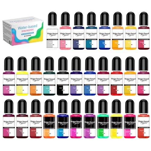 Set mit 30 Tinten, Epoxidharz, zum Basteln, Färben, Malen, Schmuckherstellung, intensive Pigmentfarben, Epoxidharzfarbe, tragbares Kunst-Set Set mit 30 Tinten, Epoxidharz, zum Basteln, Färben, Malen, Schmuckherstellung, intensive Pigmentfarben, Epoxidharzfarbe, tragbares Kunst-Set von ERRORY
