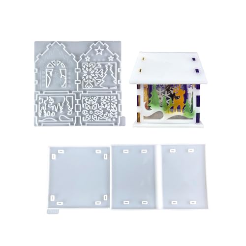 Silikonform für Zuhause, Ornamente, kleine Hausform, Epoxidharz, Schmuck, Bastelwerkzeug, Weihnachtsfeier-Dekorationen von ERRORY