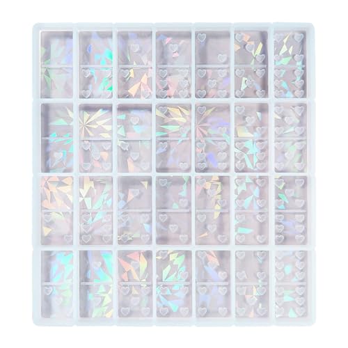 Silikonform in Herzform, Dominoharz, Kristall, Epoxidharz, Schmuckherstellung, cremefarbene Formen von ERRORY