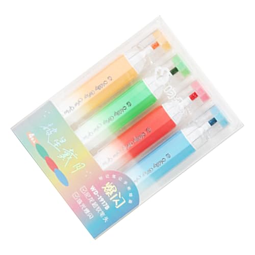 Textmarker, 4 Farben, Textmarker, geneigte Spitze, bunt, für Kalender, Tagebuch, Notizbuch, Studenten-Marker, 4 Stück von ERRORY