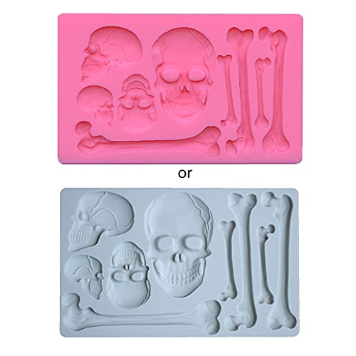 Totenkopf für Kopf Knochen Epoxidharz Form Ornamente Gießwerkzeuge Halloween Dekorationen Silikon Halloween Dekor Silikon von ERRORY