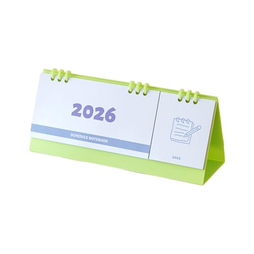 Tragbarer Monatskalender 2026, Schreibtischplaner mit Notizblock und Kammbindung, für die tägliche Büroplanung, Schreibtischkalender von ERRORY
