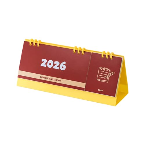 Tragbarer Monatskalender 2026, Schreibtischplaner mit Notizblock und Kammbindung, für die tägliche Büroplanung, Schreibtischkalender von ERRORY