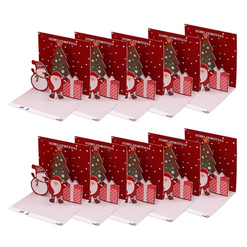 Weihnachtskarte, Neujahrsgrußkarte mit Umschlag und Siegel-Aufkleber für Familie, Freunde, Kinder, Weihnachten, Neujahr, Grußkarten, 10 Stück von ERRORY