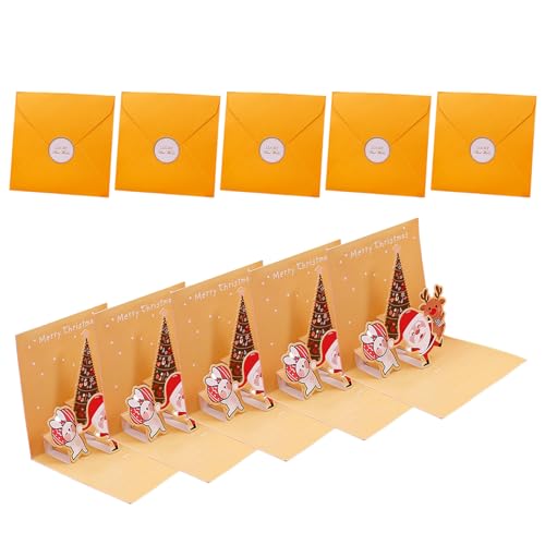 Weihnachtskarte, Neujahrsgrußkarte mit Umschlag und Siegel-Aufkleber für Familie, Freunde, Kinder, Weihnachten, Neujahr, Grußkarten, 10 Stück von ERRORY