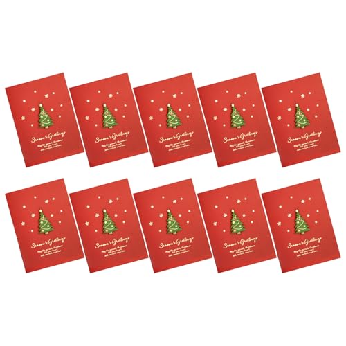 Weihnachtskarten mit Umschlag und Briefpapier, 9,4 x 12,7 cm, für Weihnachten, Geburtstag, Business, Zuhause, Neujahr, 10 Stück von ERRORY