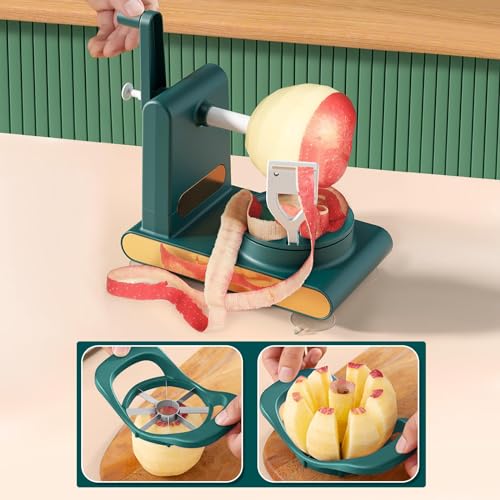 ERRSOU New Home Essentials Multi Obstschäler für Küche, Hand Edelstahl Obst- und Gemüseschäler Slicer Ecke, Schälmaschine mit Trennwand für Äpfel, Kartoffeln, Birnen von ERRSOU