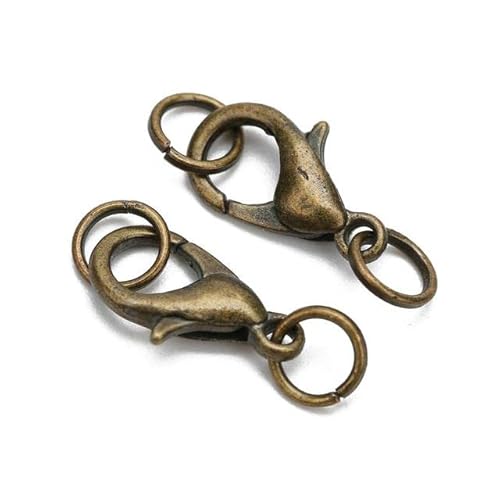 50 Stück 10/12/14 mm Karabinerhaken für Halsketten, Metall, Eisen, goldfarben, Biegeringe, Endverschlüsse, Verbinder, DIY-Schmuckzubehör, Antik-Bronze, 6 x 12 mm 50 Stück 10/12/14 mm Karabinerhaken für Halsketten, Metall, Eisen, goldfarben, Biegeringe, Endverschlüsse, Verbinder, DIY-Schmuckzubehör, Antik-Bronze, 6 x 12 mm von ERRVA