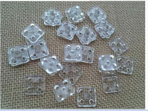 Transparenter Unterwäsche-Knopf aus Kunststoff, quadratisch, verdeckter Knopf/unsichtbarer Druckknopf, Bekleidungszubehör, 100 Stück/Beutel, transparent, 8 mm von ERRVA
