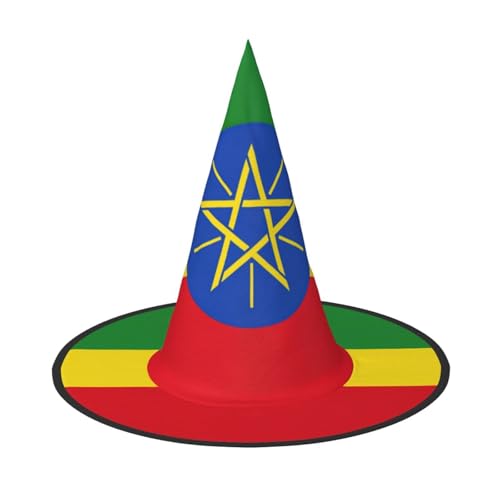 ERSDWRE Flagge von Äthiopien, Hexenhut, Zaubererhut, Cosplay, Zubehör für Halloween, Weihnachten, Karneval, Maskerade von ERSDWRE