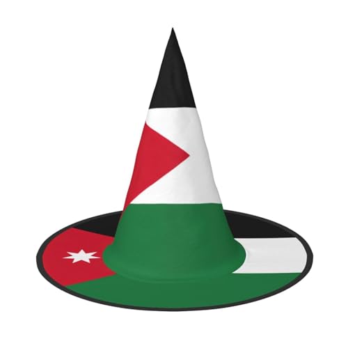 ERSDWRE Jordanische Flagge, Hexenhut, Zaubererhut, Cosplay, Zubehör für Halloween, Weihnachten, Karneval, Maskerade von ERSDWRE