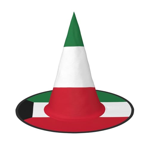 ERSDWRE Kuwaitischer Flaggenaufdruck, Hexenhut, Zaubererhut, Cosplay, Zubehör für Halloween, Weihnachten, Karneval, Maskerade von ERSDWRE