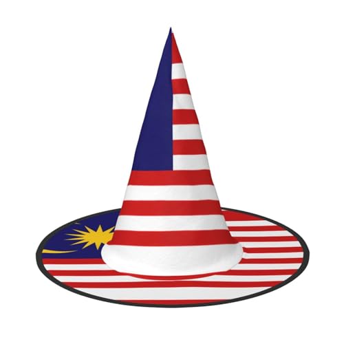 ERSDWRE Malaysia-Flagge, Hexenhut, Zaubererhut, Cosplay, Zubehör für Halloween, Weihnachten, Karneval, Maskerade von ERSDWRE